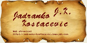 Jadranko Kostačević vizit kartica